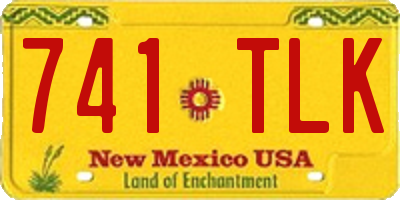 NM license plate 741TLK
