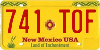 NM license plate 741TOF