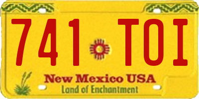 NM license plate 741TOI