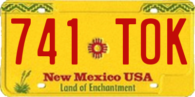 NM license plate 741TOK