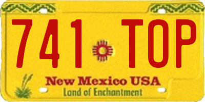 NM license plate 741TOP
