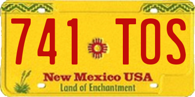 NM license plate 741TOS