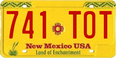 NM license plate 741TOT