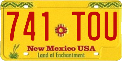 NM license plate 741TOU