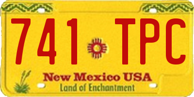 NM license plate 741TPC