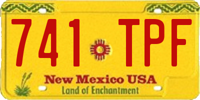 NM license plate 741TPF