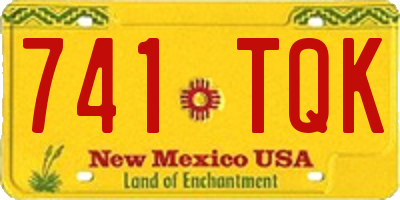 NM license plate 741TQK