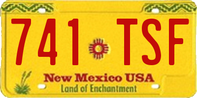NM license plate 741TSF