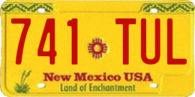 NM license plate 741TUL