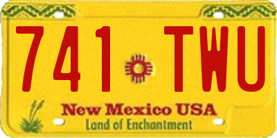 NM license plate 741TWU