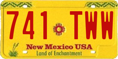 NM license plate 741TWW