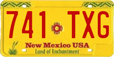 NM license plate 741TXG