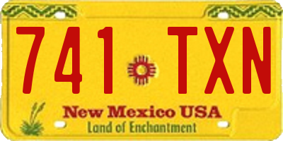 NM license plate 741TXN