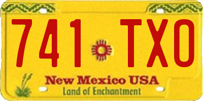 NM license plate 741TXO