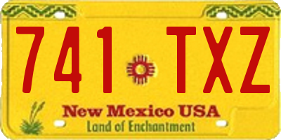 NM license plate 741TXZ