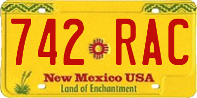 NM license plate 742RAC