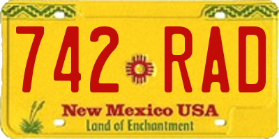 NM license plate 742RAD