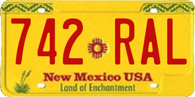 NM license plate 742RAL