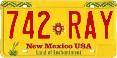 NM license plate 742RAY
