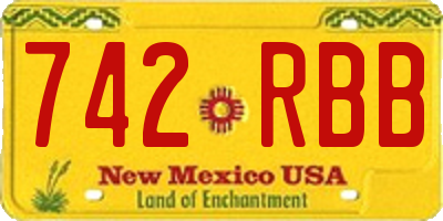 NM license plate 742RBB
