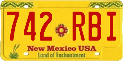 NM license plate 742RBI