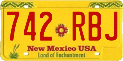 NM license plate 742RBJ