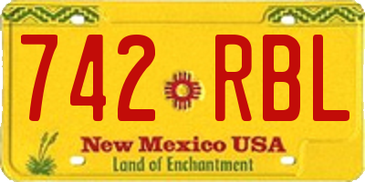 NM license plate 742RBL