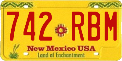 NM license plate 742RBM