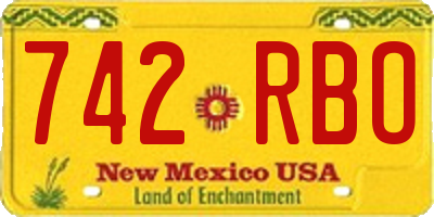 NM license plate 742RBO