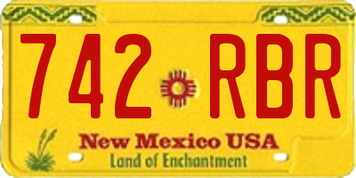 NM license plate 742RBR