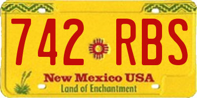 NM license plate 742RBS