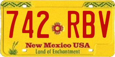 NM license plate 742RBV