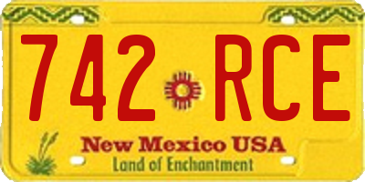 NM license plate 742RCE