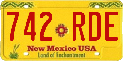 NM license plate 742RDE
