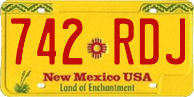 NM license plate 742RDJ