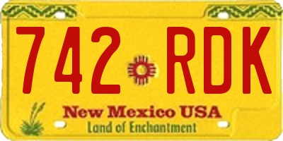 NM license plate 742RDK