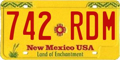 NM license plate 742RDM