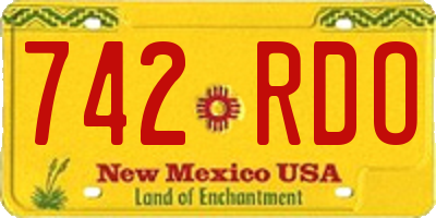 NM license plate 742RDO