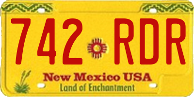 NM license plate 742RDR