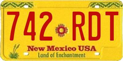 NM license plate 742RDT