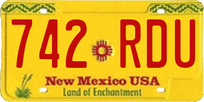 NM license plate 742RDU