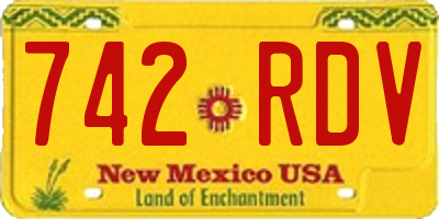 NM license plate 742RDV