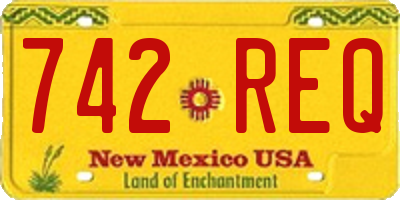 NM license plate 742REQ