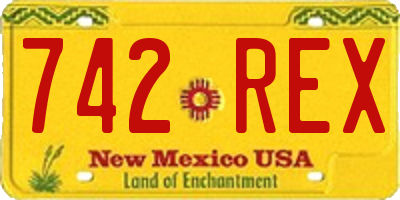 NM license plate 742REX