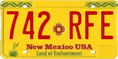 NM license plate 742RFE