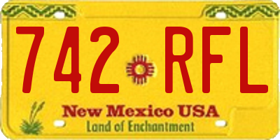 NM license plate 742RFL