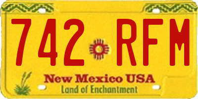 NM license plate 742RFM