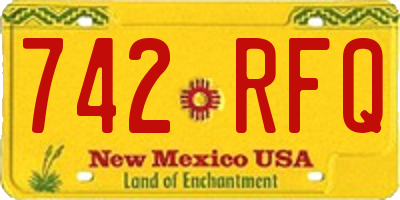 NM license plate 742RFQ