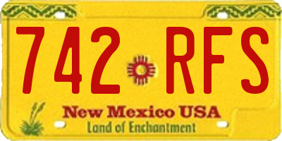 NM license plate 742RFS