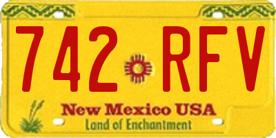 NM license plate 742RFV